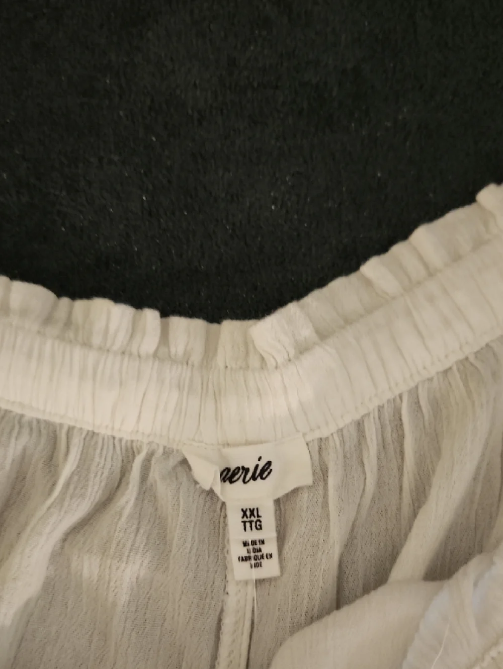 Aerie White Sheer Elastic Waist Shorts with Lace Trim (LINGERIE) - Picture 2 of 5